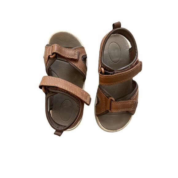 London Underground Brown Velcro Sandals 10 - Picture 1 of 5